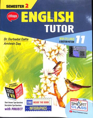 Book cover number 1 for Chhaya English Tutor Class 11 Semester 2 written by Durbadal Datta, Amitesh Das published by Chhaya Prakashani Pvt. Ltd.