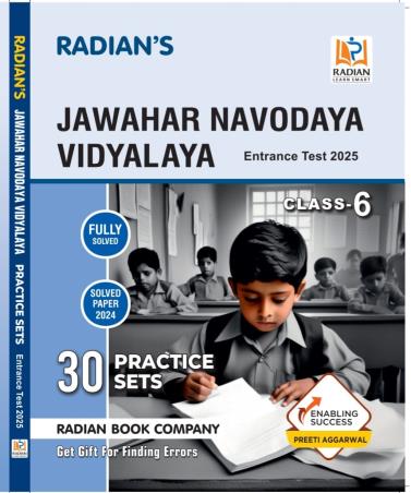 Book cover number 1 for Radian's Jawahar Navodaya Vidyalaya Class 6 Entrance Test 2025 (30 Practice Sets) written by Preeti Aggarwal published by Radian Book Company