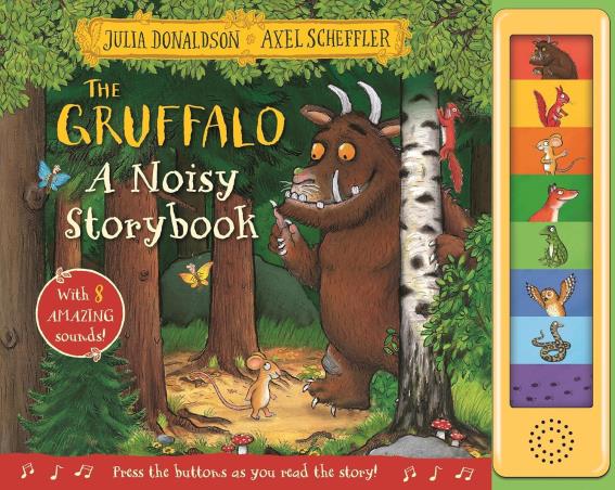 Book cover number 1 for The Gruffalo A Noisy Story Book written by Julia Donaldson, Axel Scheffler published by Macmillan Education