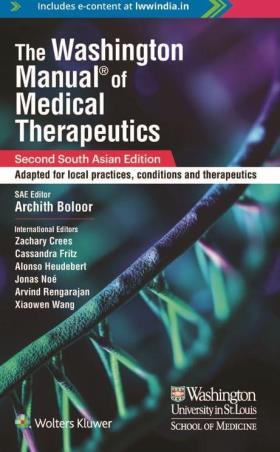Book cover number 1 for The Washington Manual Of Medical Therapeutics written by Archith Boloor published by Wolters Kluwer