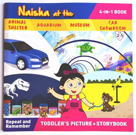Book cover number 1 for Naisha At The Animal Shelter,Aquarium,Museum,Car Showroom written by NA published by Shree Book Centre