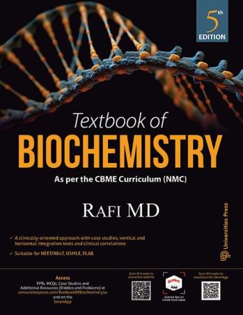 Book cover number 1 for Textbook Of Biochemistry written by Rafi MD published by Universities Press