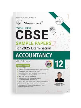 Book cover number 1 for Together With CBSE Sample Papers Accountancy Class 12 (For 2025 Examination) written by Vikas Vijay published by Rachna Sagar Pvt. Ltd.