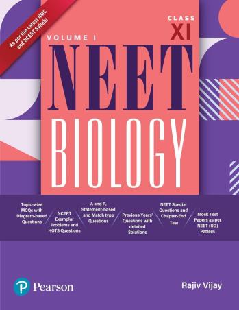Book cover number 1 for NEET Biology Class 11 Volume 1 written by Rajiv Vijay published by Pearson Education