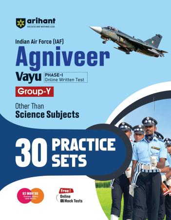 Book cover number 1 for Indian Air Force (IAF) Agniveer Vayu Phase-1 Group Y Other Science Subjects (30 Practice Sets) written by Pradeep Shrivastav, Sanjeev Dixit, Sushil Singh published by Arihant Publications (India) Limited