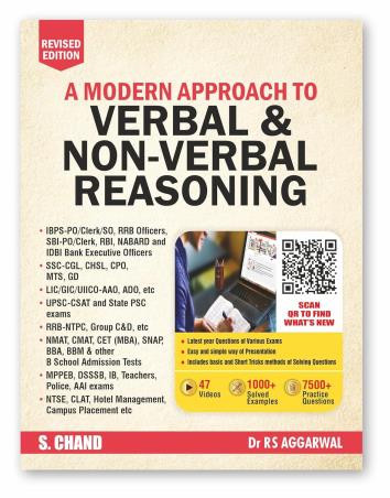 Book cover number 1 for A Modern Approach To Verbal & Non Verbal Reasoning written by R. S. Aggarwal published by S. Chand Publishing