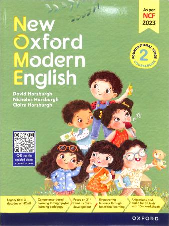 Book cover number 1 for New Oxford Modern English Coursebook Foundational Stage Class 2 (NCF 2023) written by David Horsburgh, Claire Horsburgh, Nicholas Horsburgh published by Oxford University Press