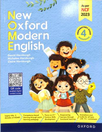 Book cover number 1 for New Oxford Modern English Workbook 4 Preparatory Stage (NCF 2023) written by David Horsburgh, Claire Horsburgh, Nicholas Horsburgh published by Oxford University Press