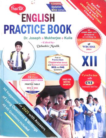 Book cover number 1 for Prantik English Practice Book Class 12 (2024) written by Ranjan Mukherjee, Utpal Kuila, K. Joseph published by Prantik Prakashani