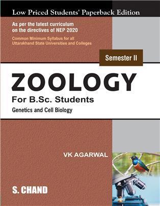 Book cover number 1 for Zoology Semester 2 For B.Sc. Students Genetics And Cell Biology (NEP 2020) written by V. K. Agarwal published by S. Chand Publishing