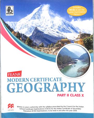 Book cover number 1 for Frank Modern Certificate Geography Part 2 Class 10 (2026 Edition) written by NA published by Frank Bros. & Co.
