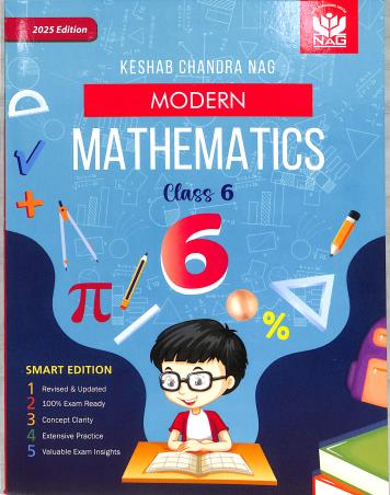 Book cover number 1 for Modern Mathematics Class 6 (2025 Edition) written by K. C. Nag published by Nag Publishing House