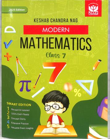 Book cover number 1 for Modern Mathematics Class 7 (2025 Edition) written by K. C. Nag published by Nag Publishing House