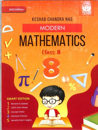 Book cover number 1 for Modern Mathematics Class 8 (2025 Edition) written by K. C. Nag published by Nag Publishing House
