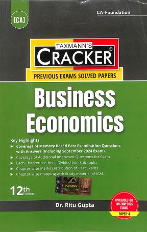 Book cover number 1 for Taxmann's CRACKER Business Econimics (Paper-4) written by Ritu Gupta published by Taxmann Publications Pvt. Ltd.