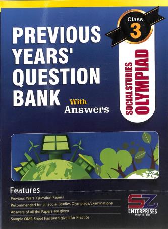 Book cover number 1 for Previous Years' Question Bank With Answers Social Studies Olympiad Class 3 written by NA published by Silverzone Enterprises India Pvt. Ltd.
