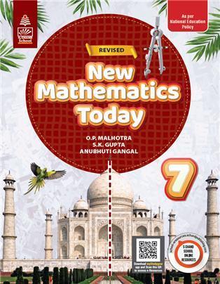 Book cover number 1 for Revised New Mathematics Today 7 (ICSE) NEP 2020 written by O. P. Malhotra, S. K. Gupta published by S. Chand Publishing