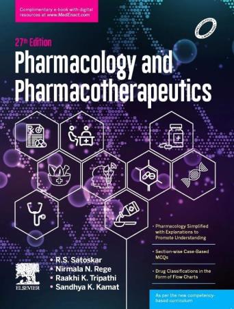 Book cover number 1 for Pharmacology And Pharmacotherapeutics written by R. S. Satoskar, S. D. Bhandarkar, Subodh Kumar, Nirmala Rege published by Elsevier