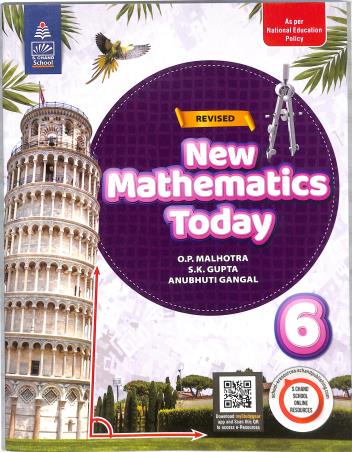 Book cover number 1 for Revised New Mathematics Today 6 (ICSE) NEP 2020 written by O. P. Malhotra published by S. Chand Publishing
