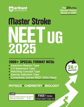 Book cover number 1 for Master Stroke NEET UG 2025 written by Gaurav Shrivastava, Niranjan Kumar, Sanjay Kaushik published by Arihant Prakashan