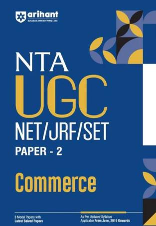 Book cover number 1 for NTA UGC NET / JRF / SET Paper 2 Commerce written by Neetu Singh, Apeksha Agiwal, Satyabroto Roy published by Arihant Publications (India) Limited