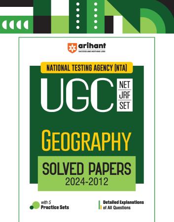 Book cover number 1 for NTA UGC NET/JRF/ SET Geography Solved Papers (2024-2012) written by Vivek Sharma, Amlan Maitra published by Arihant Publications (India) Limited