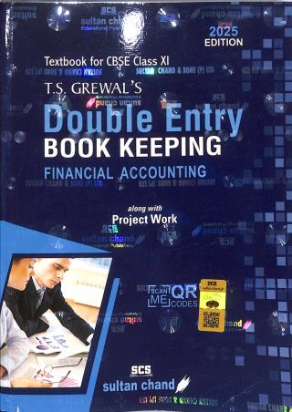 Book cover number 1 for Double Entry Book Keeping Class 11 CBSE (Financial Accounting) 2025 Edition written by T. S. Grewal published by Sultan Chand & Sons (P) Ltd