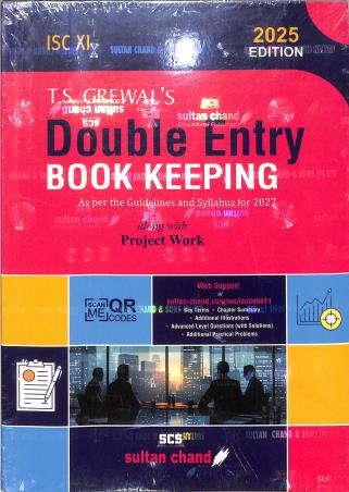 Book cover number 1 for T.S. Grewal's Double Entry Book Keeping Class 11 ISC (2025 Edition) written by T. S. Grewal published by Sultan Chand & Sons (P) Ltd