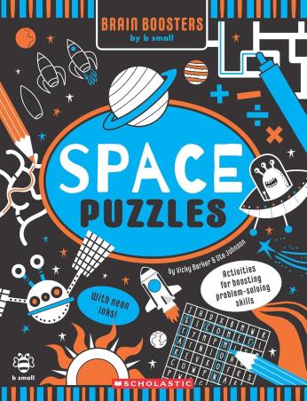 Book cover number 1 for Brain Boosters Space Puzzles written by Vicky Barker published by B Small Publishing