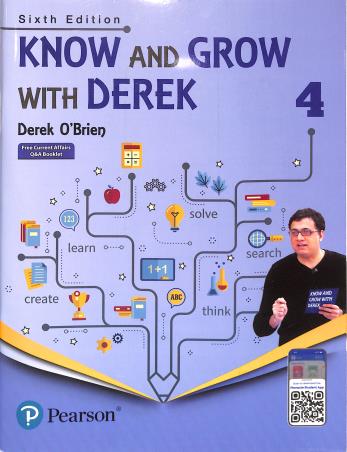 Book cover number 1 for Know And Grow With Derek 4 (NCF 2023) written by Derek O'Brien published by Pearson Education