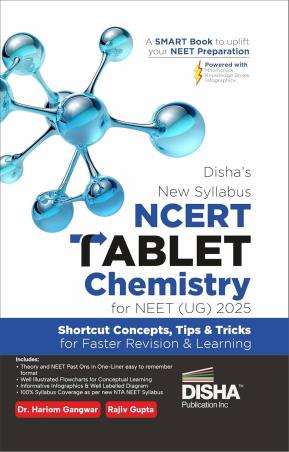 Book cover number 1 for Disha's New Syllabus NCERT Tablet Chemistry For NEET (UG) 2025 written by Rajiv Kumar Gupta published by Disha Publication