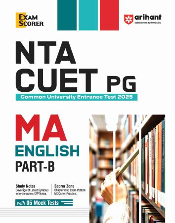 Book cover number 1 for NTA CUET PG MA English Part - B 2025 written by Srishti Agarwal published by Arihant Publications (India) Limited