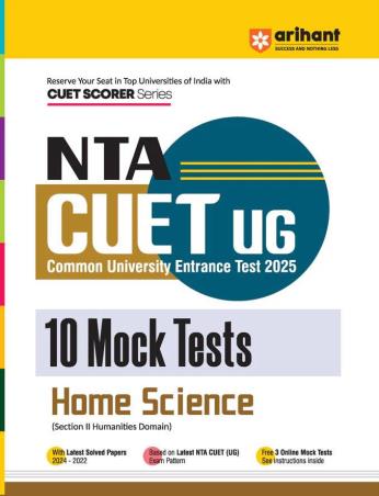 Book cover number 1 for NTA CUET UG 10 Mock Tests Home Science (2025) written by Akansha Bhalla published by Arihant Publications (India) Limited