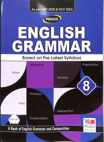 Book cover number 1 for English Grammar 8 (NEP 2020 / NCF 2023) written by D. K. Sharma, Shikha Tyagi published by Prachi (India) Pvt. Ltd.