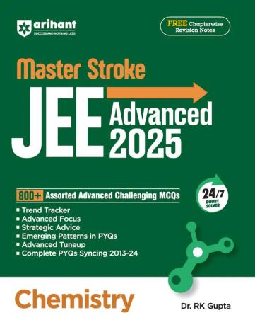 Book cover number 1 for Master Stroke Chemistry JEE Advanced 2025 written by R. K. Gupta published by Arihant Prakashan