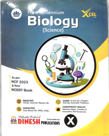 Book cover number 1 for Dinesh New Millennium Biology (Science) Class 10 CBSE (NCF 2023) 2026 written by NA published by Dinesh Publications Pvt. Ltd.