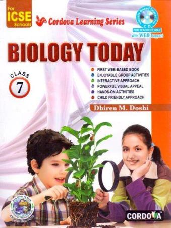 Book cover number 1 for ICSE Biology Today Class 7 written by Dhiren M. Doshi published by Cordova Publications Pvt. Ltd.