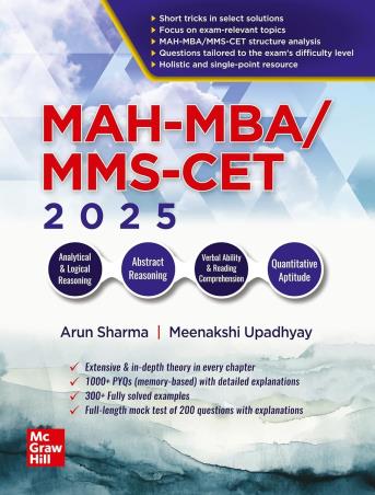 Book cover number 1 for MAH - MBA / MMS - CET (2025) written by Arun Sharma, Meenakshi Upadhyay published by McGraw Hill Education Private Limited