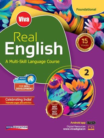 Book cover number 1 for Real English 2 (A Multi-Skill Language Course) NEP 2020 / NCF 2023 Foundational written by Brinder Aulakh published by Viva Education