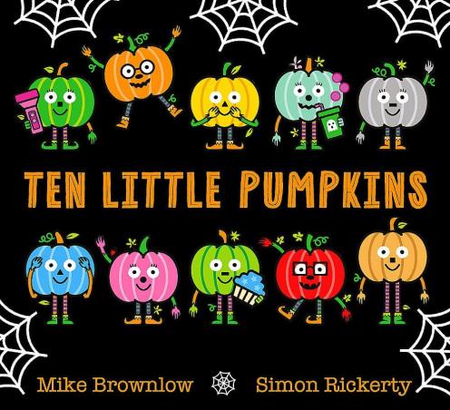 Book cover number 1 for Ten Little Pumpkins written by Mike Brownlow published by Orchard Books