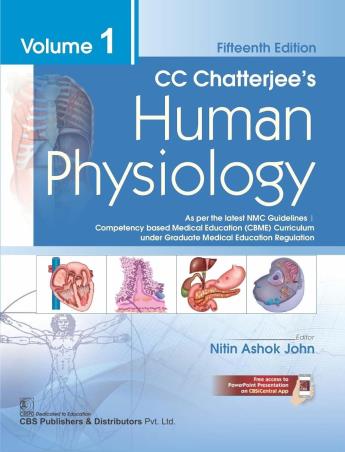 Book cover number 1 for CC Chatterjee's Human Physiology (Volume 1) written by Nitin Ashok John published by CBS Publishers & Distributors Pvt. Ltd.