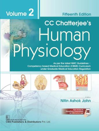 Book cover number 1 for CC Chatterjee's Human Physiology (Volume 2) written by Nitin Ashok John published by CBS Publishers & Distributors Pvt. Ltd.