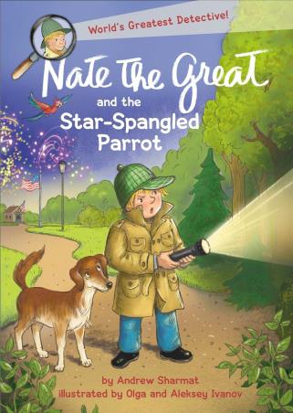 Book cover number 1 for Nate The Great And The Star-Spangled Parrot written by Andrew Sharmat published by Delacorte Press