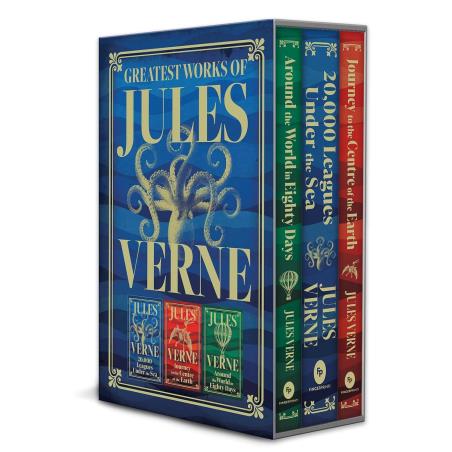 Book cover number 1 for Greatest Works Of Jules Verne (Set Of 3 Books) written by Jules Verne published by Fingerprint Publishing
