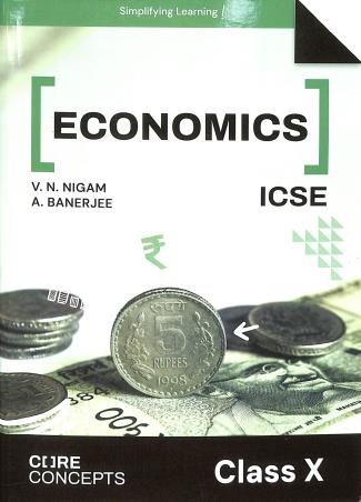 Book cover number 1 for ICSE Economics 10 (2025 Edition) written by A. Banerjee, V. N. Nigam published by Oswal Publishers