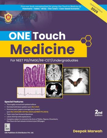 Book cover number 1 for One Touch Medicine written by Deepak Marwah published by CBS Publishers & Distributors Pvt. Ltd.