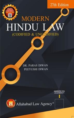 Book cover number 1 for Modern Hindu Law (Codified & Uncodified) written by Paras Diwan, Peeyushi Diwan published by Allahabad Law Agency