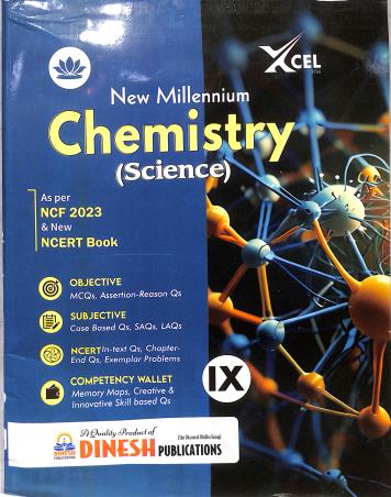 Book cover number 1 for Dinesh New Millennium Chemistry (Science) Class 9 CBSE (NCF 2023) 2026 written by S. Khanna published by S. Dinesh Sales Corp.