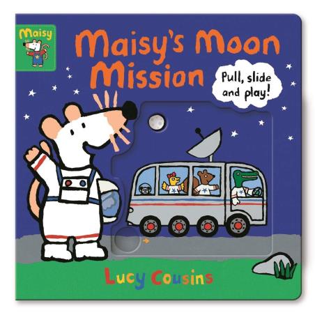 Book cover number 1 for Maisy's Moon Mission : Pull, Slide And Play! written by Lucy Cousins published by Walker Books