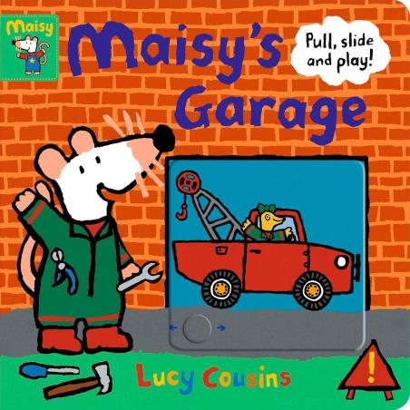 Book cover number 1 for Maisy's Garage : Pull, Slide And Play! written by Lucy Cousins published by Walker Books